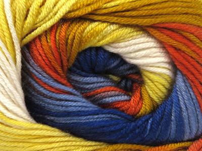 4x100gr. ANTIPILLING MAGIC  Krem, Bakır, Mavi Tonları, Altın tonları Kışlık, Batik Desenli, 100% Akrilik , Anti-Pilling