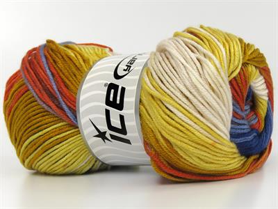 4x100gr. ANTIPILLING MAGIC  Krem, Bakır, Mavi Tonları, Altın tonları Kışlık, Batik Desenli, 100% Akrilik , Anti-Pilling