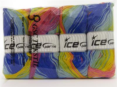 4x100gr. ANTIPILLING MAGIC  Yeşil, Mavi, Beyaz, Sarı, Orkide, Somon Kışlık, Batik Desenli, 100% Akrilik , Anti-Pilling