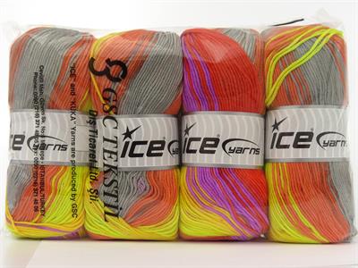 4x100gr. ANTIPILLING MAGIC  Yeşil, Leylak, Sarı, Bakır, Somon Kışlık, Batik Desenli, 100% Akrilik , Anti-Pilling