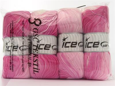 4x100gr. ANTIPILLING MAGIC  Pembe tonları Kışlık, Batik Desenli, 100% Akrilik , Anti-Pilling