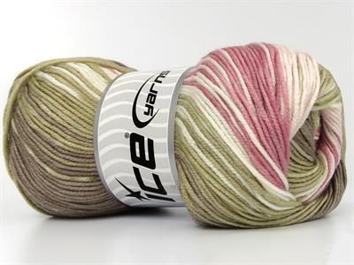 4x100gr. ANTIPILLING MAGIC  Pembe, Beyaz, Deve Tüyü, Bej Kışlık, Batik Desenli, 100% Akrilik , Anti-Pilling