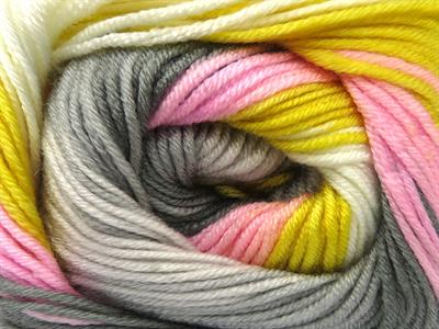 4x100gr. ANTIPILLING MAGIC  Pembe, Beyaz, Altın, Gri Tonları Kışlık, Batik Desenli, 100% Akrilik , Anti-Pilling