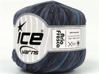 6x25gr. ARIA FRESCA  Mavi, Turkuaz, Gri Şerit, Yazlık İplikler, Zincir