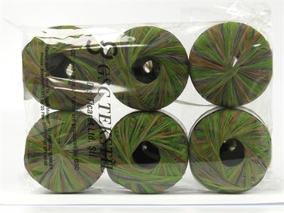 6x25gr. ARIA FRESCA  Altın, Açık Gri, Yeşil Tonları Şerit, Yazlık İplikler, Zincir