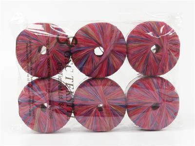 6x25gr. ARIA FRESCA  Yeşil, Mor, Kırmızı Tonları Şerit, Yazlık İplikler, Zincir