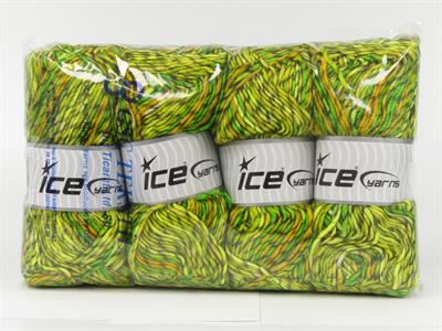 4x100gr. ARMONIA LANA Yün, Akrilik Siyah, Altın, Yeşil Tonları Kışlık, Yün, Batik Desenli, Worsted, Akrilik