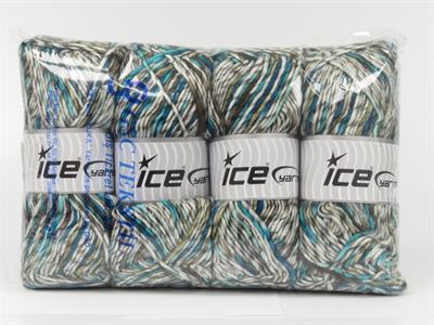 4x100gr. ARMONIA LANA Yün, Akrilik Siyah, Beyaz, Turkuaz, Gri, Bej Kışlık, Yün, Batik Desenli, Worsted, Akrilik