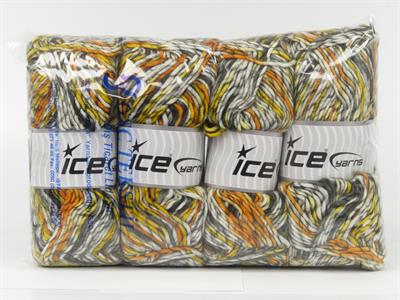 4x100gr. ARMONIA LANA Yün, Akrilik Siyah, Beyaz, Sarı, Gri, Altın Kışlık, Yün, Batik Desenli, Worsted, Akrilik