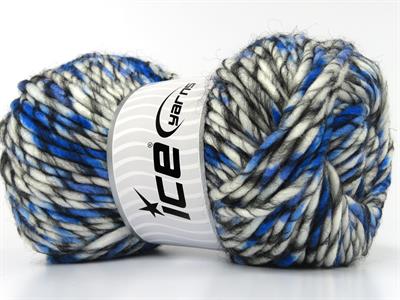 Lot of 4 x 100gr Skeins Ice Yarns ARMONIA LANA BULKY (20% Wool) Yarn Black Blue White