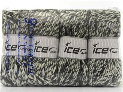 Lot of 4 x 100gr Skeins Ice Yarns ARMONIA LANA BULKY (20% Wool) Yarn Black Grey White