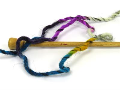 Lot of 4 x 100gr Skeins Ice Yarns ARMONIA LANA BULKY (20% Wool) Yarn Purple Shades White Black Gold Turquoise