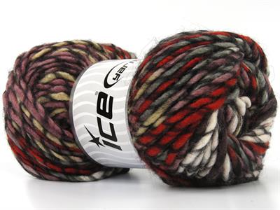 Lot of 4 x 100gr Skeins Ice Yarns ARMONIA LANA BULKY (20% Wool) Yarn Black Grey White Copper Maroon Brown