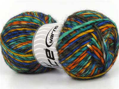 4x100gr. ARMONIA LANA Yün, Akrilik Yeşil, Siyah, Mavi, Deve Tüyü, Altın tonları Kışlık, Yün, Batik Desenli, Worsted, Akrilik