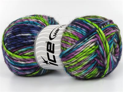 4x100gr. ARMONIA LANA Yün, Akrilik Yeşil, Beyaz, Turkuaz, Mor Tonları Kışlık, Yün, Batik Desenli, Worsted, Akrilik