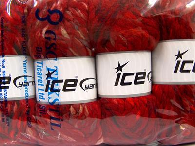 4x100gr. ASTORIA Yün, Akrilik Siyah, Krem, Deve Tüyü, Koyu kırmızı Kışlık, Yün, Çok Kalın, Batik Desenli