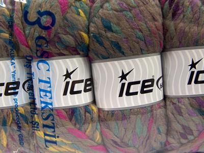 4x100gr. ASTORIA Yün, Akrilik Yeşil, Altın, Fuşya, Koyu Deve Tüyü, Çamurcun Kışlık, Yün, Çok Kalın, Batik Desenli