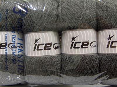 4x100gr. ATLAS Akrilik Gri Kışlık, Düz iplikler, Kalın, 100% Akrilik