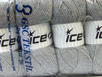 4x100gr. ATLAS Akrilik Açık Gri Kışlık, Düz iplikler, Kalın, 100% Akrilik