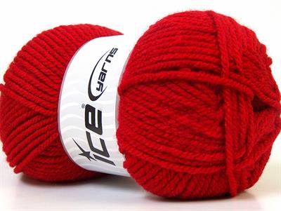 4x100gr. ATLAS Akrilik Kırmızı Kışlık, Düz iplikler, Kalın, 100% Akrilik