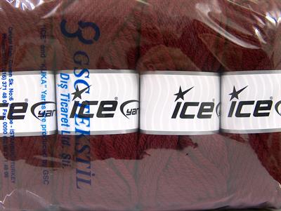 4x100gr. ATLAS SUPERBULKY Akrilik Koyu Bordo Kışlık, Düz iplikler, Çok Kalın, 100% Akrilik