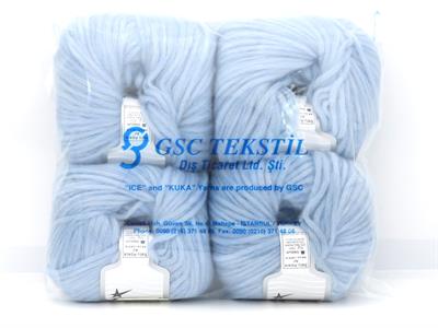 Lot of 4 Skeins Ice Yarns BABY ALPACA AIR (60% Baby Alpaca 15% Superwash Extrafine Merino Wool) Yarn Baby Blue