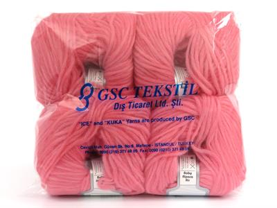 Lot of 4 Skeins Ice Yarns BABY ALPACA AIR (60% Baby Alpaca 15% Superwash Extrafine Merino Wool) Yarn Candy Pink