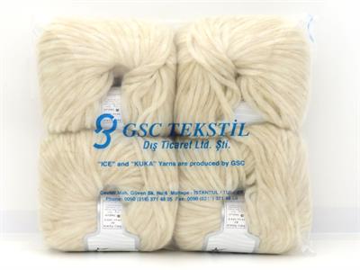 Lot of 4 Skeins Ice Yarns BABY ALPACA AIR (60% Baby Alpaca 15% Superwash Extrafine Merino Wool) Yarn Dark Cream