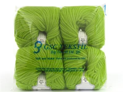 Lot of 4 Skeins Ice Yarns BABY ALPACA AIR (60% Baby Alpaca 15% Superwash Extrafine Merino Wool) Yarn Green