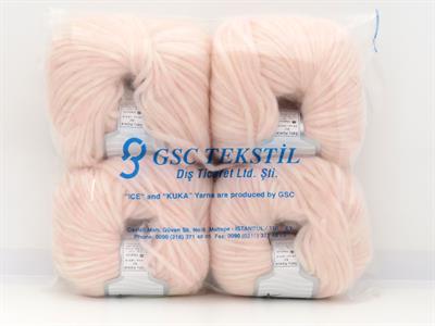 Lot of 4 Skeins Ice Yarns BABY ALPACA AIR (60% Baby Alpaca 15% Superwash Extrafine Merino Wool) Yarn Light Baby Pink