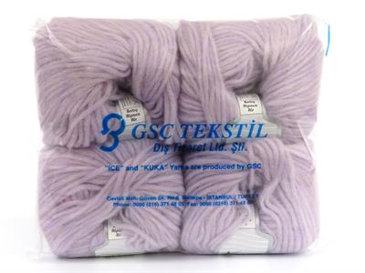 Lot of 4 Skeins Ice Yarns BABY ALPACA AIR (60% Baby Alpaca 15% Superwash Extrafine Merino Wool) Yarn Light Lilac