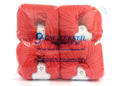Lot of 4 Skeins Ice Yarns BABY ALPACA AIR (60% Baby Alpaca 15% Superwash Extrafine Merino Wool) Yarn Tomato Red