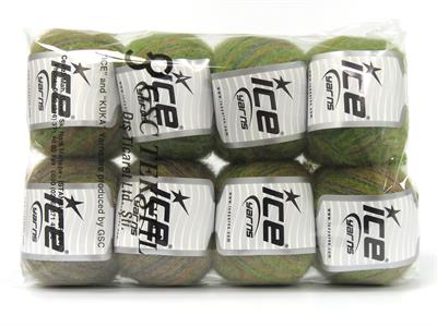 8x50gr. BABY ALPACA COLOR PLY Elastan, Bebe Alpaka, Ekstra İnce Merino Yünü Turuncu, Gri, Yeşil Tonları Lüks, Alpaka, Merinos, Kışlık, Çok İnce, Batik Desenli, Elastan