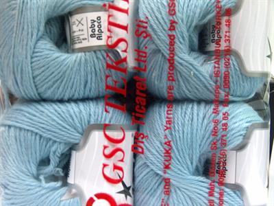 Lot of 4 Skeins Ice Yarns BABY ALPACA (55% Baby Alpaca 45% Superwash Extrafine Merino Wool) Yarn Light Blue