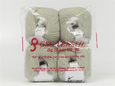 Lot of 4 Skeins Ice Yarns BABY ALPACA (55% Baby Alpaca 45% Superwash Extrafine Merino Wool) Yarn Light Grey