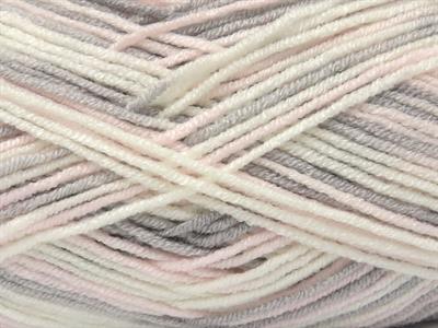 Lot of 4 x 100gr Skeins Ice Yarns BABY BAMBOO MAGIC (20% Bamboo) Yarn Baby Pink White Light Grey
