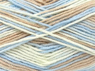 Lot of 4 x 100gr Skeins Ice Yarns BABY BAMBOO MAGIC (20% Bamboo) Yarn Camel Shades Baby Blue White