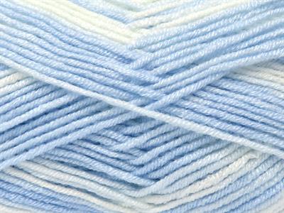 Lot of 4 x 100gr Skeins Ice Yarns BABY BAMBOO MAGIC (20% Bamboo) Yarn Blue Shades White