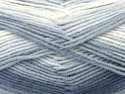 Lot of 4 x 100gr Skeins Ice Yarns BABY BAMBOO MAGIC (20% Bamboo) Yarn Jeans Blue Blue Shades White