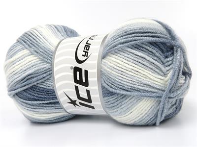 Lot of 4 x 100gr Skeins Ice Yarns BABY BAMBOO MAGIC (20% Bamboo) Yarn Jeans Blue Blue Shades White