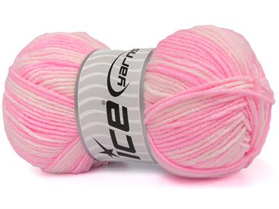 Lot of 4 x 100gr Skeins Ice Yarns BABY BAMBOO MAGIC (20% Bamboo) Yarn Pink Shades White