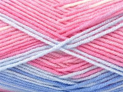 Lot of 4 x 100gr Skeins Ice Yarns BABY BAMBOO MAGIC (20% Bamboo) Yarn Pink Shades Blue Shades White