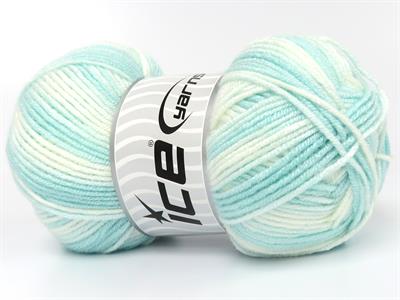 Lot of 4 x 100gr Skeins Ice Yarns BABY BAMBOO MAGIC (20% Bamboo) Yarn Green Shades White