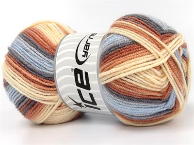 Lot of 4 x 100gr Skeins Ice Yarns BABY BAMBOO MAGIC (20% Bamboo) Yarn Salmon Shades Grey Blue