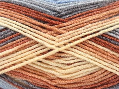 Lot of 4 x 100gr Skeins Ice Yarns BABY BAMBOO MAGIC (20% Bamboo) Yarn Salmon Shades Grey Blue