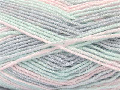 Lot of 4 x 100gr Skeins Ice Yarns BABY BAMBOO MAGIC (20% Bamboo) Yarn Mint Green Baby Pink Baby Blue