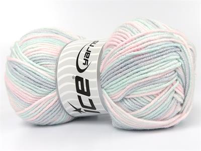 Lot of 4 x 100gr Skeins Ice Yarns BABY BAMBOO MAGIC (20% Bamboo) Yarn Mint Green Baby Pink Baby Blue