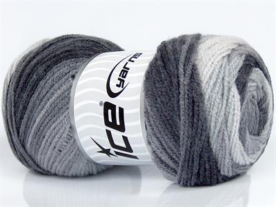 Lot of 4 x 100gr Skeins Ice Yarns BABY BATIK Yarn Black Grey Shades