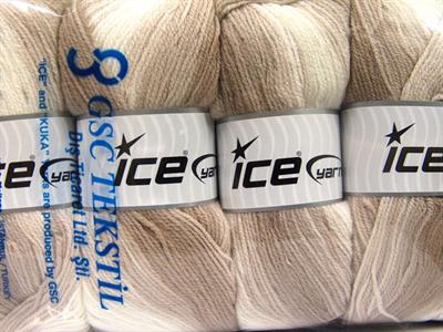 Lot of 4 x 100gr Skeins Ice Yarns BABY BATIK Yarn Camel Beige Cream