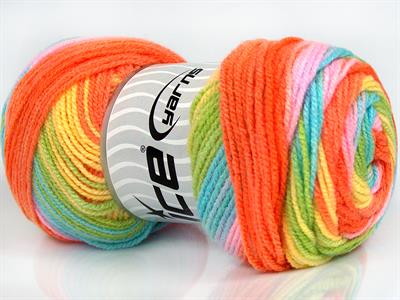 Lot of 4 x 100gr Skeins Ice Yarns BABY BATIK Hand Knitting Yarn Rainbow